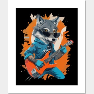 Wolf Play Guitar Posters and Art